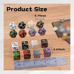 56 Pieces MTG Counter Dice Set in 8 Colors, 48 Pieces Life Counters Tokens Di... - Image 3