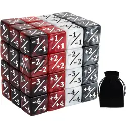 48 Pieces Magic Counter Dice Plus 1 MTG Counters Dice Set Marble Life Buff To... - Image 1