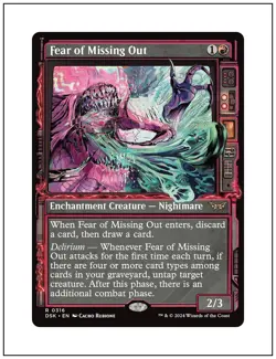 1x Fear of Missing Out, Showcase Art, Magic MTG NM - Image 1