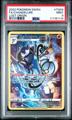 2022 Pokemon Lost Origin #TG04 Chandelure Trainer Gallery Full Art PSA 9 - Image 1