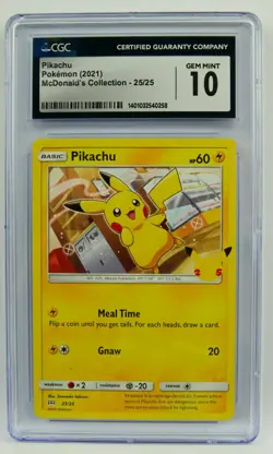 Pikachu 25/25 CGC 10 McDonald's Collection 25th Anniversary Graded Pokemon Slab - Image 1