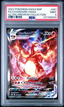 2022 POKEMON SWSH BLACK STAR PROMO #261 FULL ART/CHARIZARD VMAX PSA 9 - Image 1