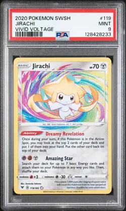 2020 Pokemon Vivid Voltage Jirachi 119/185 Amazing Rare PSA 9 - Image 1