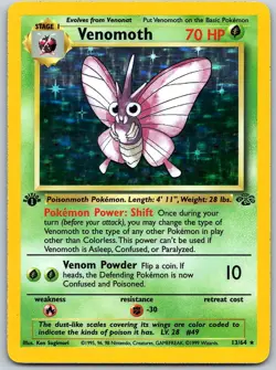 Pokemon - Venomoth (13) Jungle #13/64 1st Edition -- [Lightly played] - Image 1