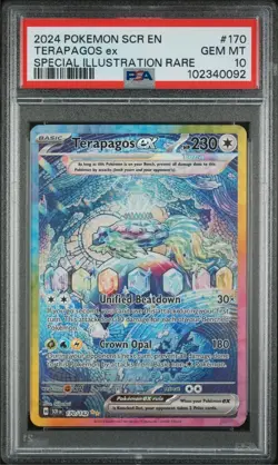 Pokemon Terapagos EX 2024 Stellar Crown Special Illustration Rare #170 PSA 10 - Image 1