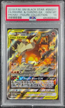 ✨ PSA 10 ✨ 2019 Pokemon SM201 Reshiram & Charizard GX TAG TEAM (LOW PSA POP) - Image 1