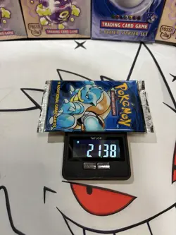 21.38g HEAVY 1999 Pokemon Base Set Booster Pack Blastoise Artwork FACTORY SEALED - Image 4