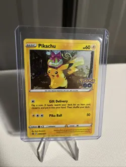 Pokemon TCG Pikachu SWSH234 Cosmos Holo Pokemon GO HD Swirl NM - Image 1
