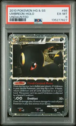 2010 Pokemon HG & SS Gold & Silver Undaunted Umbreon Prime Holo #86 PSA 6 - Image 1