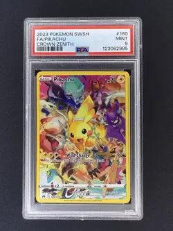 Pokemon Pikachu 160/159 Full Art Secret Rare Crown Zenith 2023 PSA 9 NM - Image 1