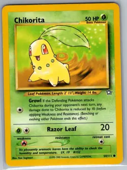 Chikorita 54/111 Non Holo Neo Genesis - Pokemon Card - NM - Image 1