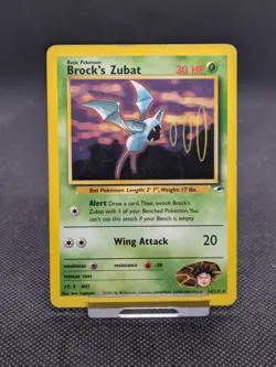 Brock's Zubat 24/132 Gym Heroes Rare Pokemon Card Vintage WOTC Played - Image 1