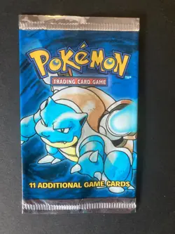 Pokemon TCG 1999 WOTC Blastoise Base Set Art English Opened EMPTY Booster Pack - Image 1