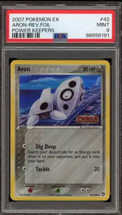 Pokemon Aron EX Power Keepers Reverse Holo #42 PSA 9 Mint - Image 1