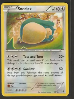 Snorlax 77/124 Fates Collide non-holo Tomokazu Komiya Gallery ~ Pokemon TCG - Image 1