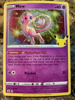 Pokemon TCG Celebrations Mew 011/025 Holo Rare - Image 1