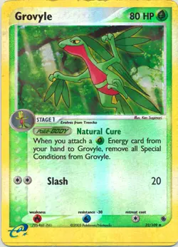 Grovyle 32/109 Ruby & Sapphire Reverse Holo Uncommon HEAVY HP Pokemon DNA GAMES - Image 1