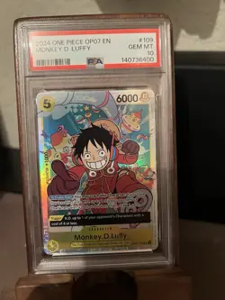 2024 ONE PIECE 500 YEARS IN THE FUTURE 109 MONKEY D. LUFFY OP07-109 PSA 10 - Image 1