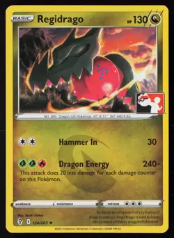 Pokemon Regidrago - 124/203 Prize Pack Series Cards Non-Holo Pack Fresh - NM - Image 1