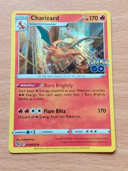 Pokemon Trading Card Game TCG Charizard Pokemon Go 010/078 Holo 2022 - Image 1