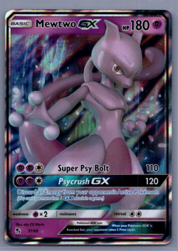 Mewtwo GX 31/68 - Pokemon TCG Hidden Fates Sun & Moon Ultra Rare Card NM - Image 1