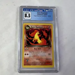 Team Rocket 1st Edition Dark Rapidash 44/82 CGC 8.5 Graded Card Pokemon 2000 - Image 1