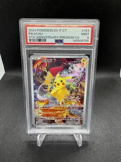 PSA 9 Mint 2024 Pikachu 153/SV-P 5th Anniversary Holo Pokemon Chinese Card Holo - Image 1