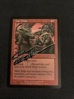 MTG Magic Lay Waste Shadow Signed Artist Proof x1 Onslaught Carl Critchlow - Image 1