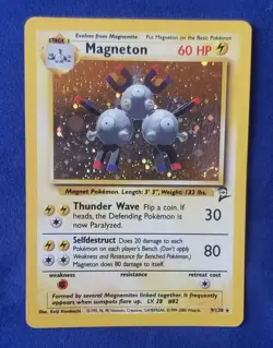 Pokemon TCG Magneton Base Set 2 #9/130 Unlimited Holo Rare WOTC VTG NM Swirl - Image 1