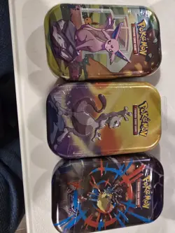 Pokemon TCG Sealed Tin Lot 3 Poke Ball Tins + 3 Mini Tins Espeon Mewtwo Lucario - Image 2