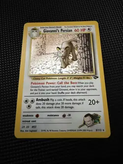 Pokemon Vintage Holo Giovanni's Persian 8/132 Gym Challenge Rare LP - Image 1