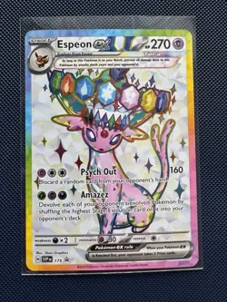 Pokemon TCG Espeon Ex 175 Full Art Prismatic Evolutions Black Star Promo - Image 1