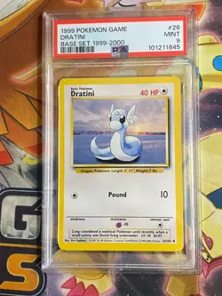 Pokemon Dratini Base Set 26/102 1999-2000 4th Print Psa 9 - Image 1