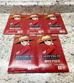 One Piece OP-13 CARRYING ON HIS WILL Sleeved Booster Packs Lot Of 5 NEW/SEALED - Image 2