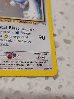 Pokemon TCG Lugia Neo Genesis Holo Rare Card 9/111 - Image 4