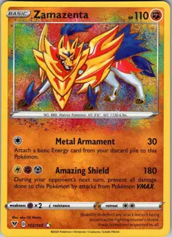 102/185 Zamazenta : Amazing Rare Card : SWSH-04 Vivid Voltage - Image 1