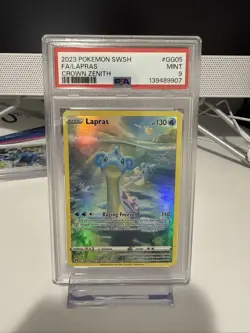 Pokemon Crown Zenith Galarian Gallery Lapras Full Art Rare Card GG05/GG70 PSA 9 - Image 1