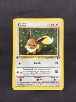 Pokemon Cards: Team Rocket 1st Edition Common: Eevee 55/82 - Image 1