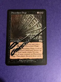 MTG Magic Discordant Dirge Shadow Signed Artist Proof x1 Urza’s Saga Critchlow - Image 1