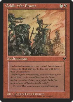 Goblin War Drums RICHARD KANE FERGUSON 1x MtG Fallen Empires FEM SP/NM - Image 1