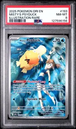 MISTY'S PSYDUCK #193 PSA 8 Destined Rivals Illustration Rare Mint Pokemon - Image 1