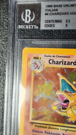 Pokemon Charizard Set Base Unlimited 4/102 Holo ITA BGS 8 NM-MT No PSA Vintage - Image 2