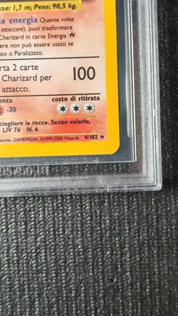 Pokemon Charizard Set Base Unlimited 4/102 Holo ITA BGS 8 NM-MT No PSA Vintage - Image 5
