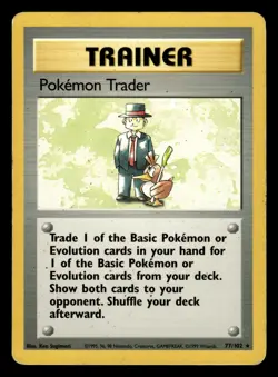 Pokemon Trader 77/102 Rare Base Set Pokemon Card - Image 1
