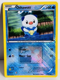 Oshawott 27/114 NM Pokemon League Promo Crosshatch Holo Foil BW B&W Pokemon Card - Image 1