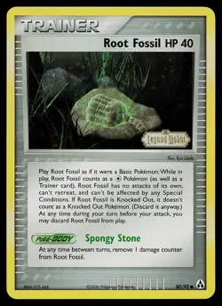 Pokemon Card - Root Fossil Legend Maker 80/92 Common Reverse Holo Stamped - Image 1