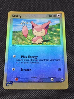 Skitty 70/109 Reverse Holo Pokemon Card Ruby & Sapphire 2003 LP - Image 2