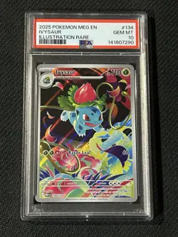 Pokemon Ivysaur Holo Card Mega Evolution 134/132 ME01 Near Mint NM PSA10 - Image 1