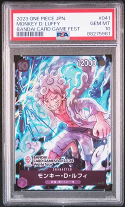 2023 One Piece JPN Monkey D. Luffy Bandai Card Game Fest #041 PSA 10 Gem Mint - Image 1