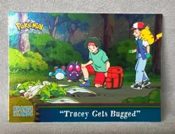 TOPPS POKEMON SERIES 3 OR14 TRACEY GETS BUGGED FOIL CARD TV ANIMATION - Image 1